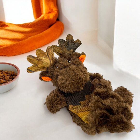Vibrant Life Tough Buddy Camo Moose Plush Dog Toy Level 3 Durable Squeaky Chew - Picture 7 of 15